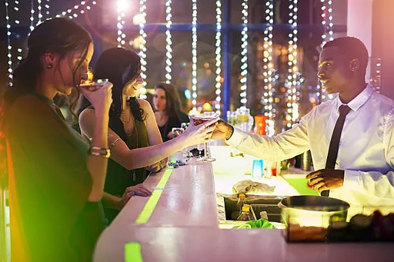 Serving Mocktails at a Bar